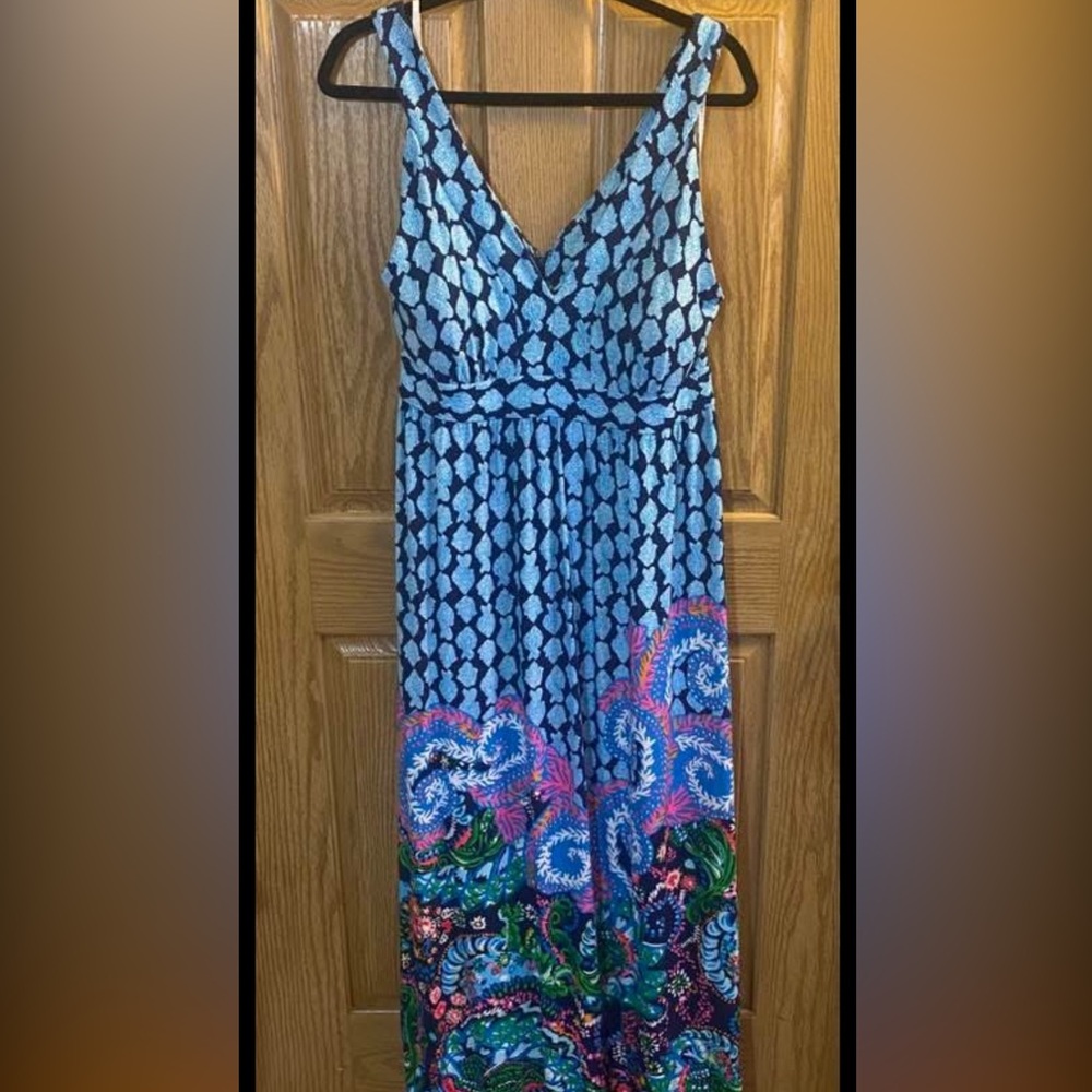 Lilly Pulitzer size 14 Georgina Maxi Dress Ride The Wave